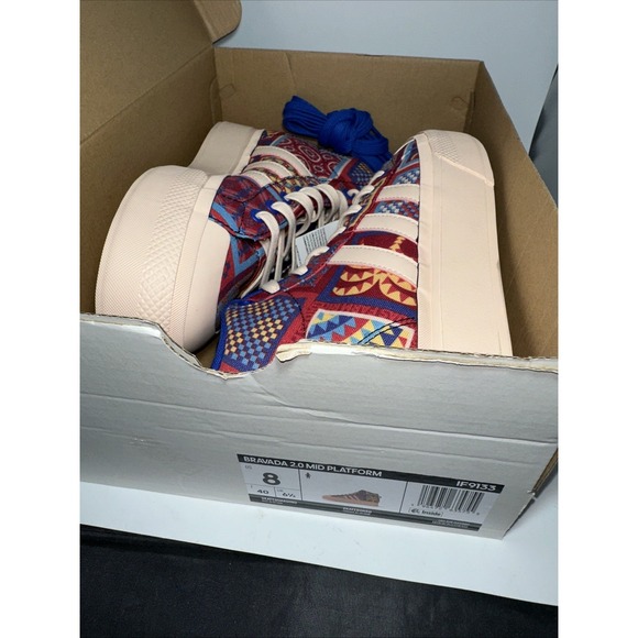 Adidas Shoe Women's 8 -FARM Rio x Bravada 2.0 Patchwork Platform Mid Skateboard - Picture 7 of 7